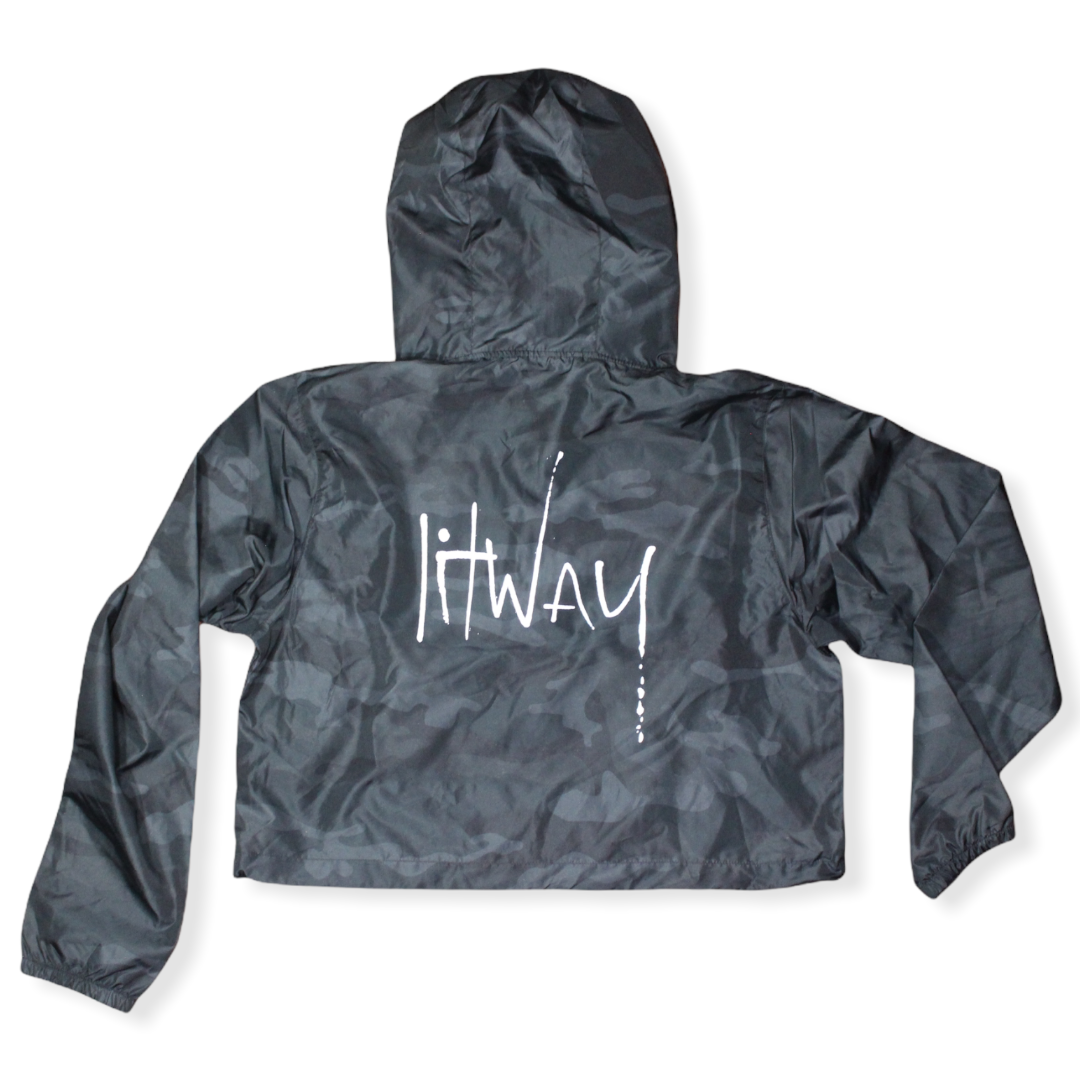 LitWay Crop Reflective Windbreaker