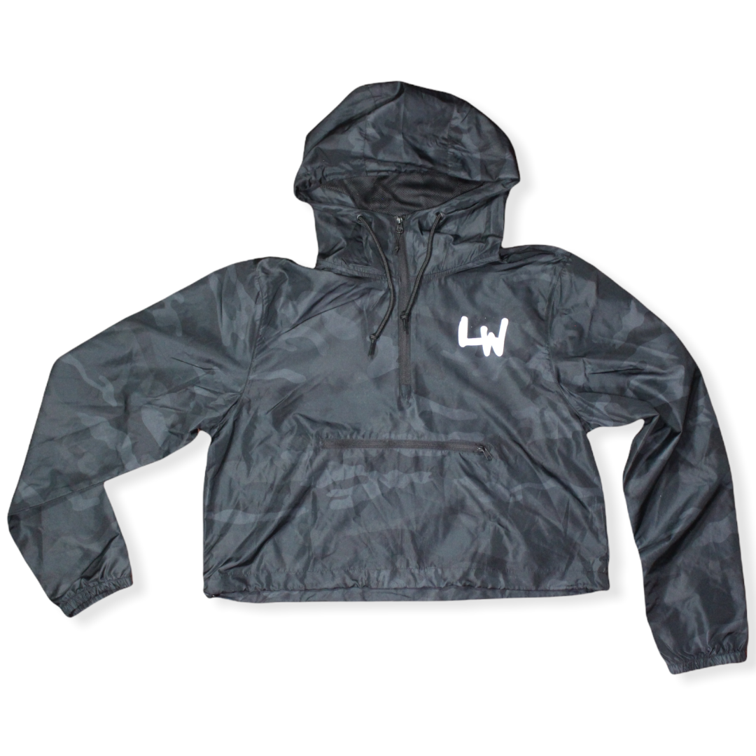 LitWay Crop Reflective Windbreaker